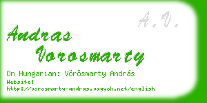 andras vorosmarty business card