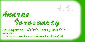 andras vorosmarty business card